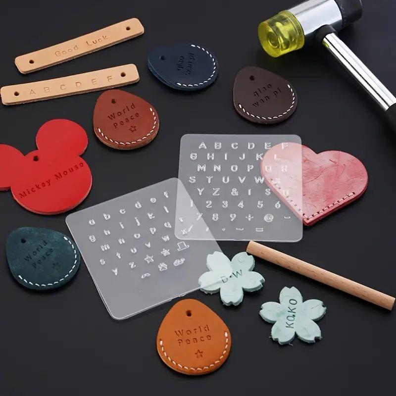 1Set DIY Leather Carving Digital Symbol Seal Leather Letter Punching Semi Transparent Leather Printing Tool Movable Type Copper