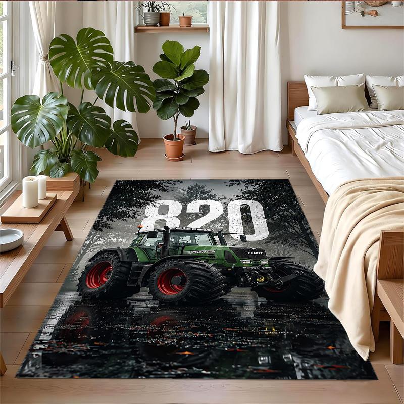 John Deere Print Crystal Velvet Plush Rug Anti?Slip Wear?Resistant Floor Carpet For Indoor Household Home Decoration