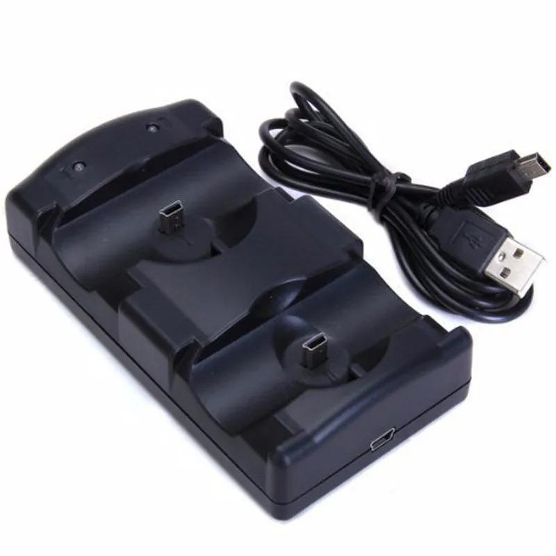 Зарядная станция для контроллера PS3, зарядная станция 2 в 1 со светодиодным индикатором, совместимая с оригинальным контроллером PS3/MOVE,