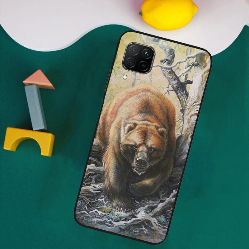 Cute Grizzly Bear For Huawei Nova Y61 Y91 Y73 Y72 Y70 Y60 Y90 12s 12i 11i 8i 9 10 SE P30 P40 Lite P60 Pro Case