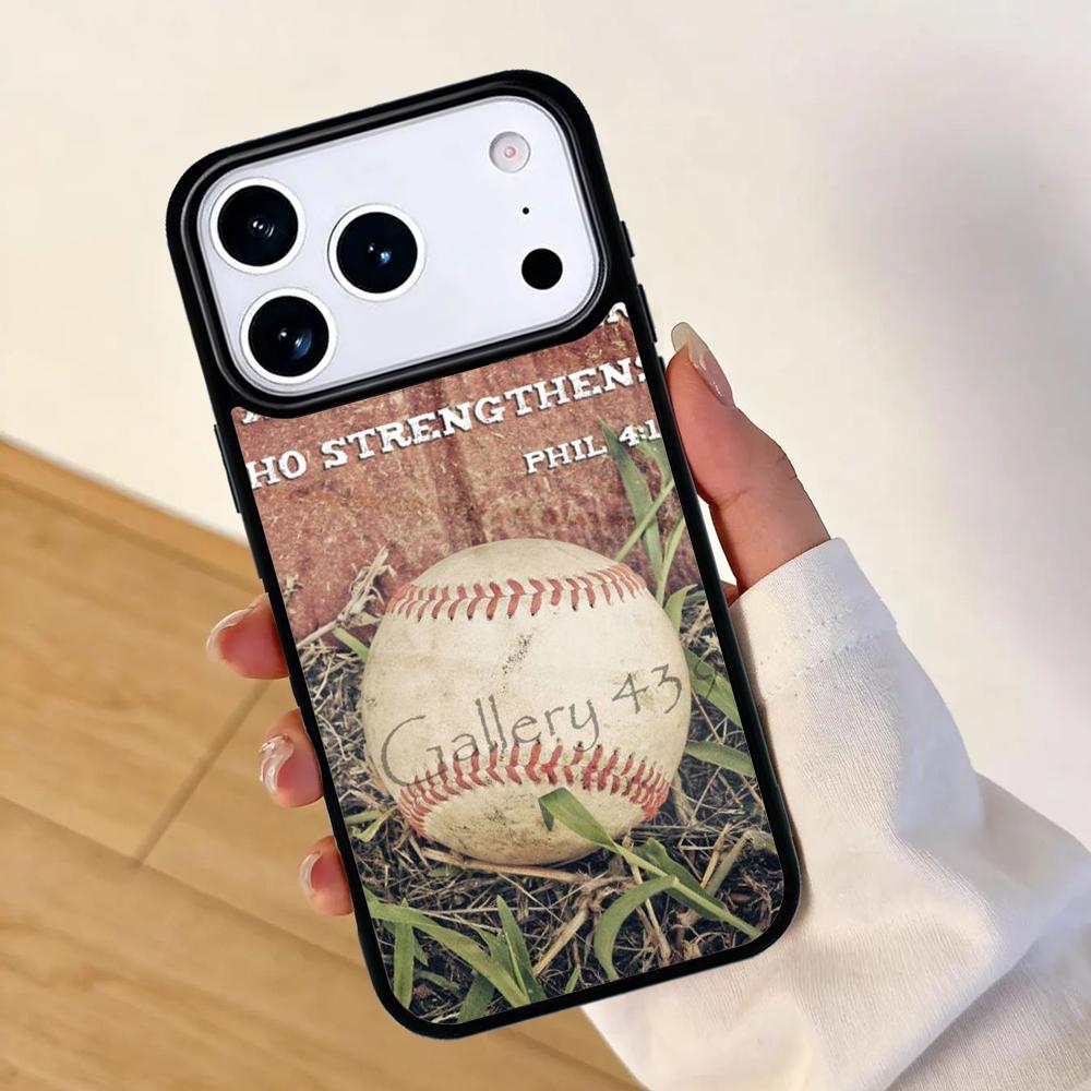 Softball baseball Christian Quote Phone Case For Apple iPhone 17 air 16 Pro Max 15 Pro Max 14 13 12 11 Mini Back Cover