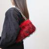 Женские наплечные сумки из искусственного меха, сумка-тоут, пушистая сумка-сатчел, женские вечерние сумки, мягкая пушистая сумка через плечо с цепочкой