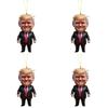 Патриотический Дональд Трамп 2024 Рождественский Орнамент Акриловый Мультяшный Трамп Подвеска (К)