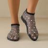 2024 Летние женские полые сандалии со стразами, летние ботильоны с круглым носком, модные сексуальные сандалии-носки, большой размер
