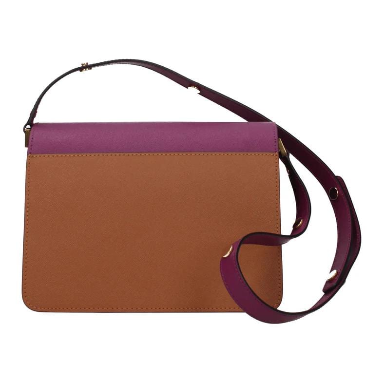 MARNI Trunk Leather Shoulder Bag Medium Women's Gray & Purple SBMPN09U75-LV520-Z563N