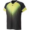 Футболка для игры в бадминтон с коротким рукавом, стандартная, Dynamotion Fit, впитывающая пот, быстросохнущая, мягкая, теннисная, бадминтонная 72MA9004, черная x лаймово-зеленая, Япония, M