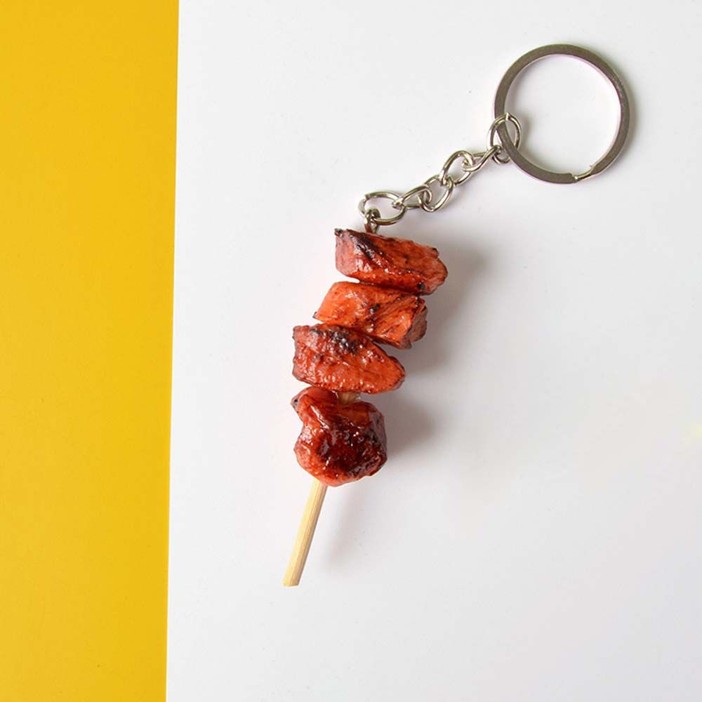 Шпажка Корейский стиль Сумка Подвеска Искусственная еда Брелок Женская мода Ювелирные изделия Имитация BBQ Брелки
