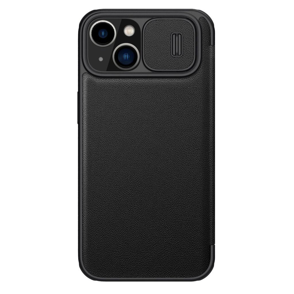 Nillkin Leather Pro Flip Case for iPhone 14 Plus - Black Camera Guard Cover