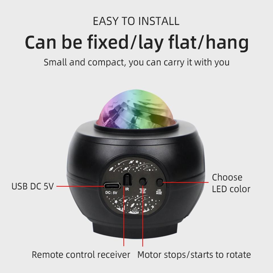 Умный проектор Galaxy Star, управление через приложение, Bluetooth Speark, светодиодный красочный проектор звездного неба, ночная лампа, пульт дистанционного управления для спальни, подарки для детей