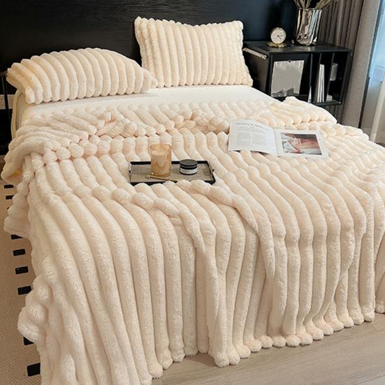 Плед из искусственного кроличьего меха, Пузырчатое одеяло, Теплое одеяло, Пушистое одеяло, Плюшевое уютное толстое пушистое одеяло