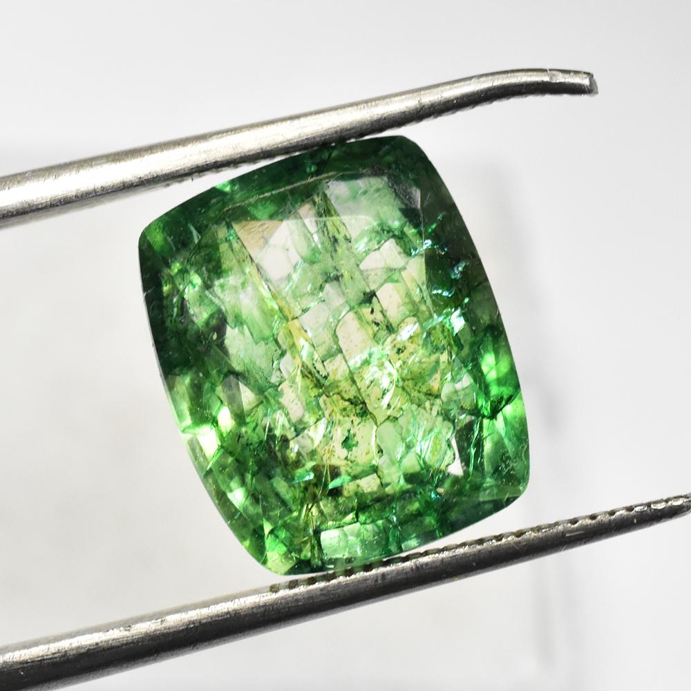 Natural Green Emerald Loose Gemstone 7.40 ct Cushion Cut for Jewelry Making and Gem Collections