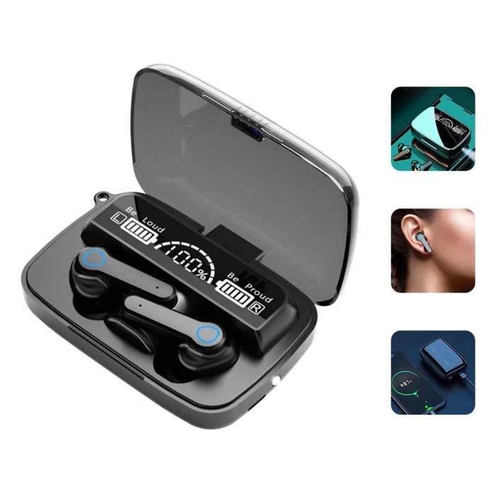 Casque Bluetooth - M19 - Noir - Intra-auriculaire - Résistant à la transpiration - Sportif