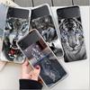 Case For Samsung Galaxy Z Flip 3 4 5G Transparent Hard Cell Phone Cover ZFlip Clear PC Coque Wolf Dog Cat Bird Lion Tiger Animal