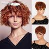 Women Short Wavy Brown Synthetic Fiber Hair Bangs 3D Air Hair Extensions Hair Toppers for Women Daily Wear