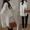 IHUASU Wool Pullover Jumper Women's Autumn and Winter Outer Wear In The Long Section of Lazy Open Knit Sweater
