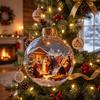 Transparent Light-Up Hanging Ball Ornaments LED Christmas Tree Globe Decor  Indoor Decor