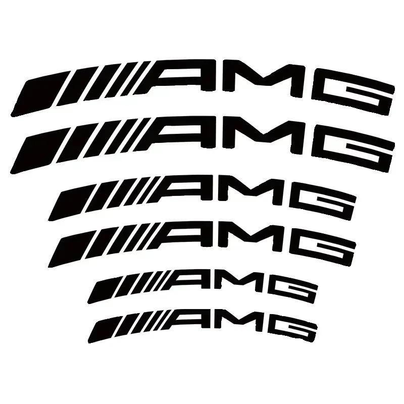 Набор из 6 штук на заказ, 3 размера, для тормозных суппортов AMG Mercedes Benz, наклейки-стикеры, пленка с высокой термостойкостью