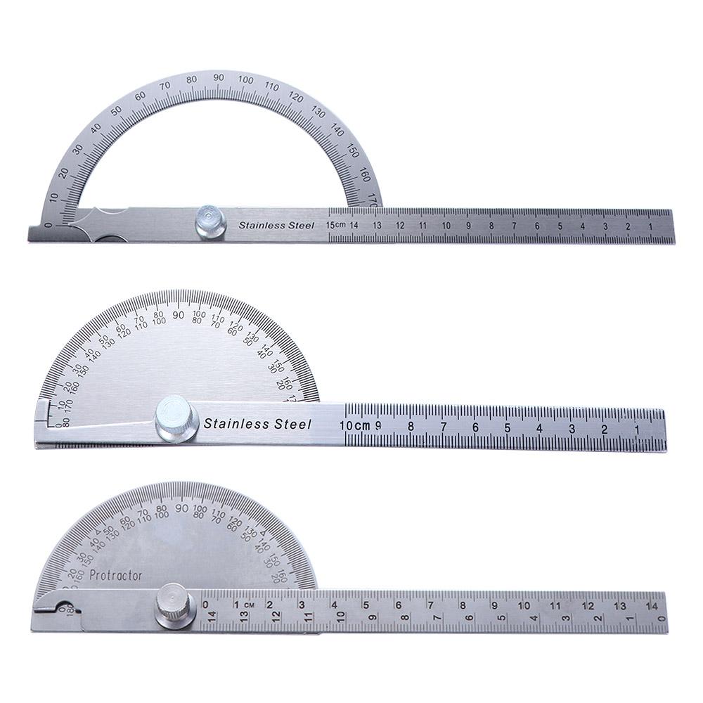 Steel Round Head Caliper Adjustable Protractor Protractor Angle Ruler 180 Degree Protractor