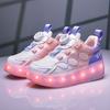 28-36 Детские Большие Размеры Четырехколесные Разборные В Плоские Спортивные Туфли Светодиодная Сетка Освещенная Спортивная Обувь Детская Обувь