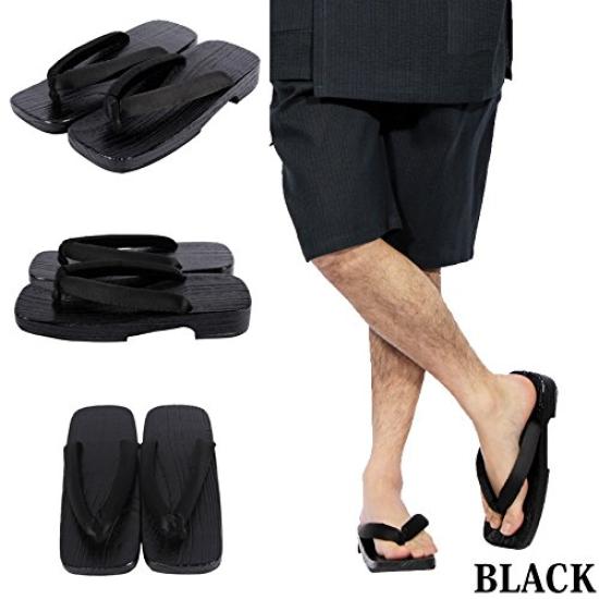 Настоящие деревянные гэта из павловнии Размер L 8(8) 2-цветный (Гета) Черный,