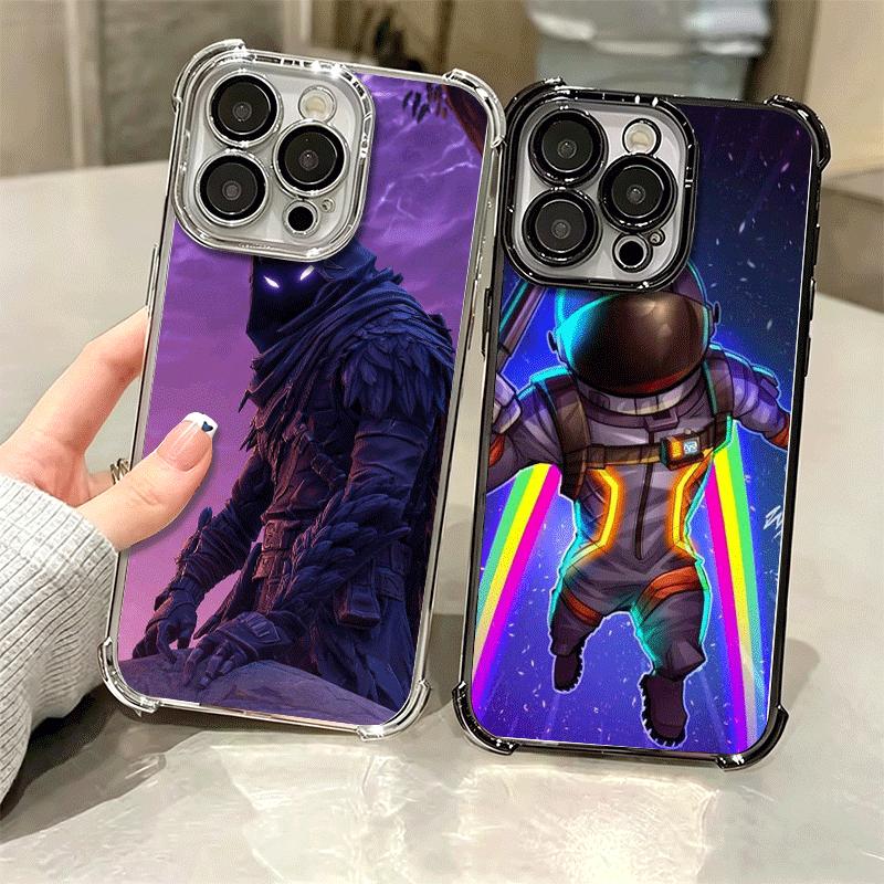 B-Battle R-Royales Plating Phone Case For Iphone 16 17 Pro Max Air 16E 14 15 Plus 12 13 Mini Anti-Fall Airabag Cover