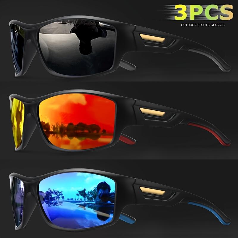 3 шт. поляризованных спортивных солнцезащитных очков с камуфляжной оправой — защита от ветра и песка для активного отдыха, в комплект входит салфетка для протирки