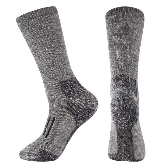 1 пара зимних носков унисекс, шерстяные носки с высоким голенищем для походов, спорта, машинная стирка, сохраняющие тепло, нескользящие, повседневные чулки