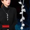 Korean Style Autumn-Winter Pearl Leaf Tassel Necklace