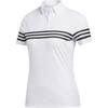 Striped Casual Soft Comfortable Short Sleeve Polo Shirt Women Tops White FS6463