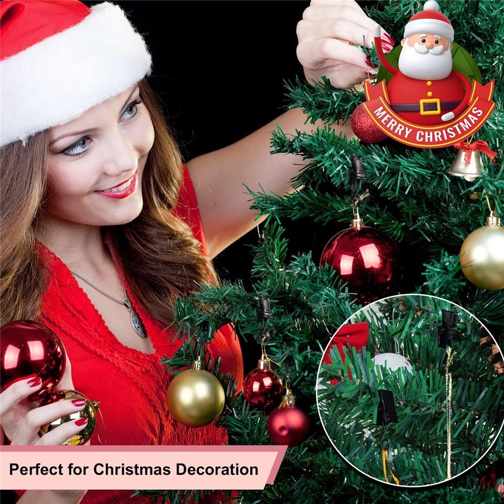 Small Curtain Clips for Hanging - 100 Black Outdoor Light Clip Hooks for Christmas Light Strings, Outdoor Hooks for Awning Patio