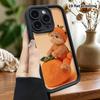 Phone Case: 2D flat design suitable for iPhone 18 17 16 15 14 13 Pro protective case, orange little bear, perfect Christmas and Halloween holiday gift