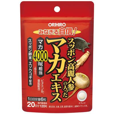 Orihiro Экстракт маки с мягкотелой черепахой и корейским женьшенем - 120 капсул