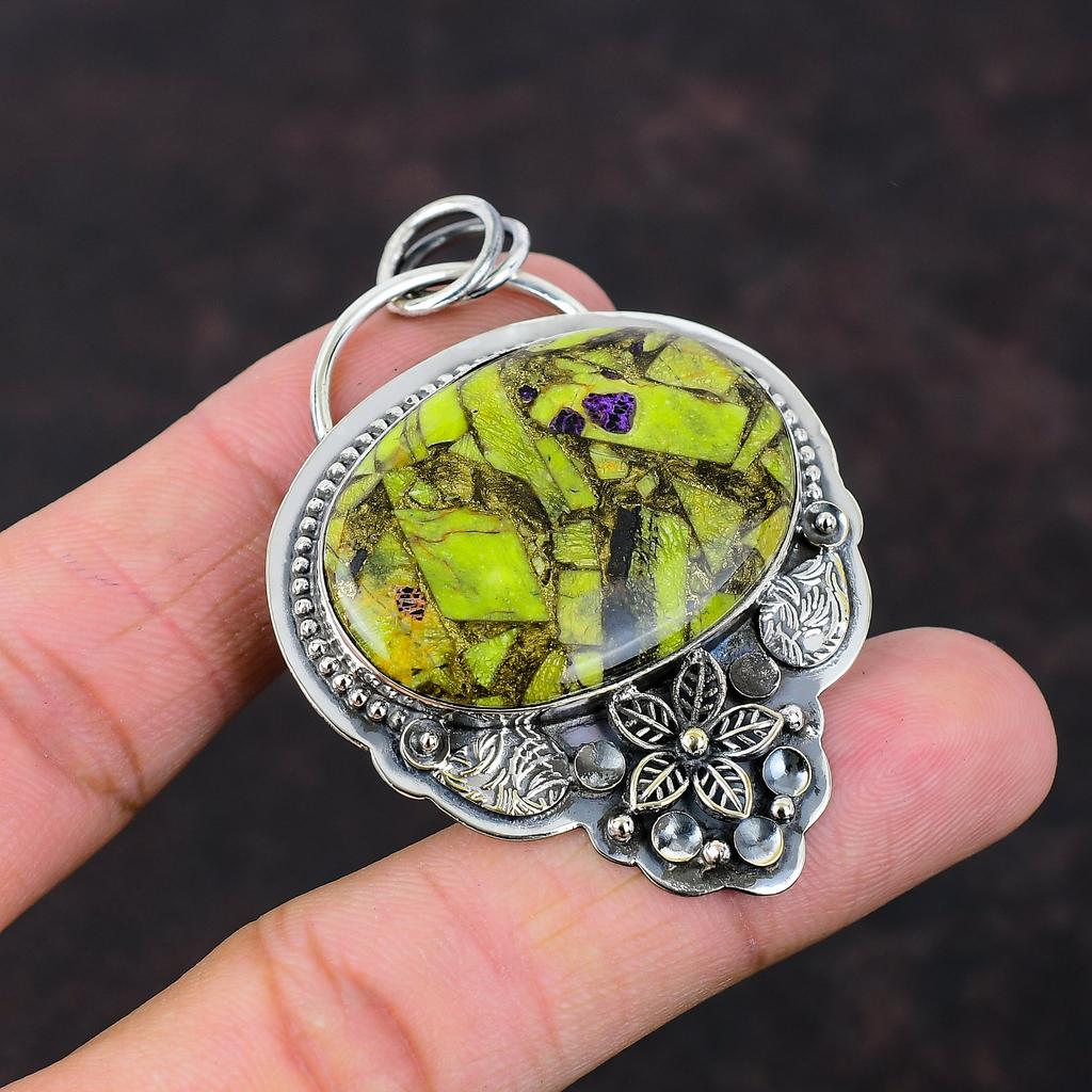 Медный кулон-стихтит, очень красивые ювелирные изделия из драгоценных камней, ювелирные изделия из стерлингового серебра 925 пробы, подвеска с цветком ручной работы, камень, ювелирное изделие, подарок для невесты