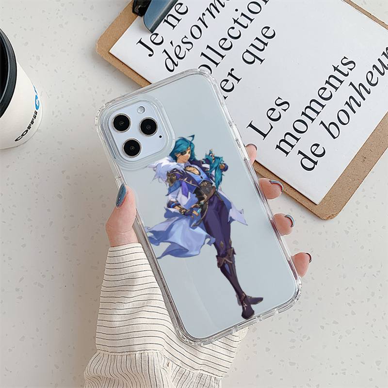 Чехол для телефона Kaeya Genshin Impact для iPhone 11 12 Mini 13 Pro XS Max X 8 7 6s Plus 5 SE XR Прозрачный чехол
