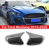 For US Ford Mustang 2015- Car Rearview Side Mirror Cover Wing Cap Exterior Door Rear View Case Trim Sticker Carbon Fiber