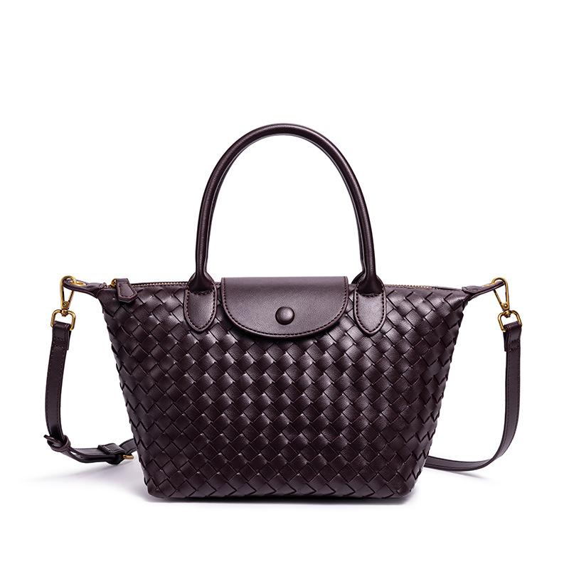 Новая плетеная сумка-пельмень Ручная плетеная сумка Большая вместимость для поездок на работу Универсальная портативная сумка-мессенджер