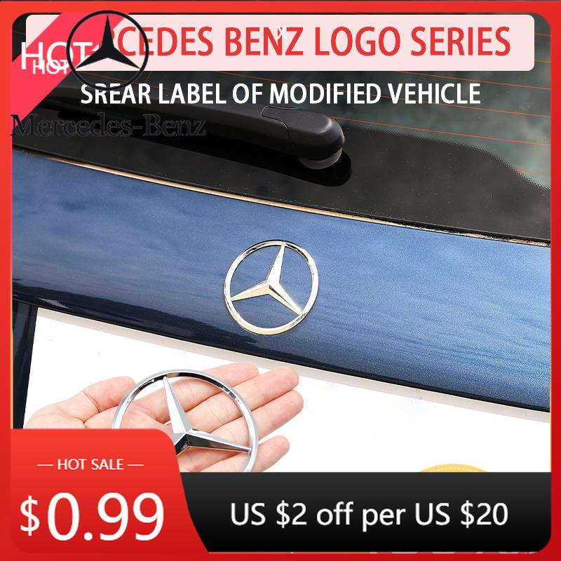 Car Sticker 2025 For Benz 9cm ABS Car Rear Decal Trunk Emblem Sticker For Mercedes Benz S320 W164 W203 W204 W168 C180 E320 A200
