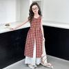 Корейский клетчатый летний наряд для девочек - Модный комплект из двух частей