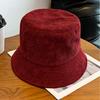 Вельветовая шляпа вышивка осенне-зимняя панама мужская универсальная теплая шляпа-ведро панама тренд