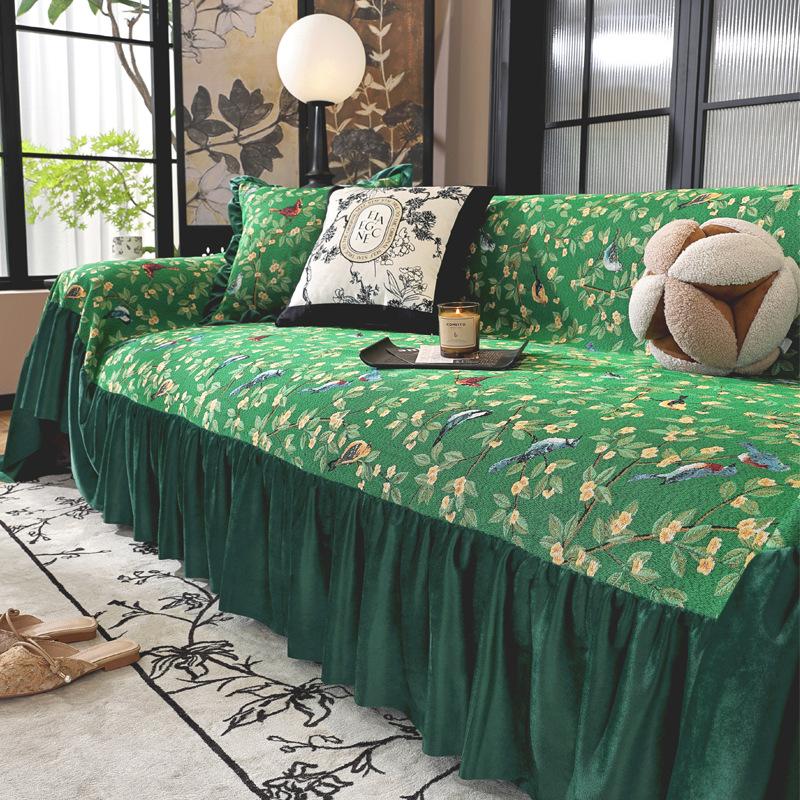 Новое пасторальное диванное полотенце Xiaoxiangfeng, нескользящее полотенце-чехол в виде французской юбки, универсальное для всех сезонов, всестороннее, защищающее от царапин кошек.