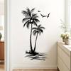 Тропическая кокосовая пальма и птица, наклейки на стену, самоклеящиеся креативные наклейки для украшения стены при входе