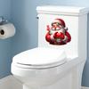 Christmas Toilet Sticker Removable Waterproof Self-adhesive Santa Claus Snowman Elf Gnome Bathroom Wall Toilet Seat Lid Decoration Decal