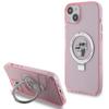 Karl Lagerfeld Klhmp15Mhmrskcp iPhone 15 Plus / 14 Plus 6.7 Розовый/Pink Жесткий чехол С кольцом-подставкой Karl&Choupettte Magsafe