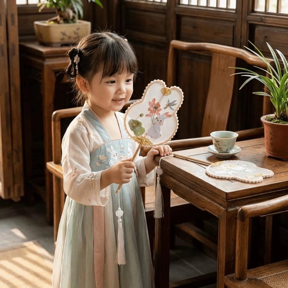 Handheld Ancient Style Fan Rabbit Shaped Dance Fan Decorative Fan Hanfu Fan Stage Performance
