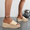 One-Strap Wedge Slippers for Women - New Korean Fashion Thick-Soled Women's Slippers