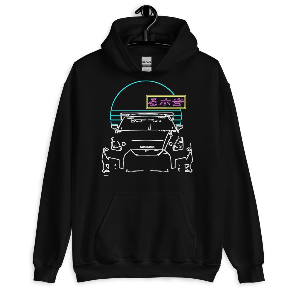 GT-R R35 JDM Vaporwave Aesthetic Neon Miami Dreams Unisex Hoodie