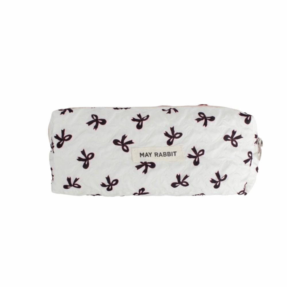 Large Capacity Bow Print Pencil Case INS Makeup Bag Simple Pen Bags Back to School Gifts