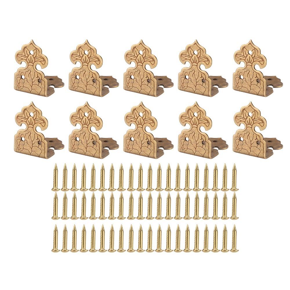 10sets Brackets Copper Corner Protector Vintage Bronze Box Corner Protector Brass Furniture Corner Protection Cabinets