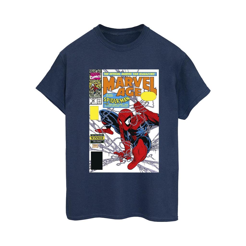 Marvel Womens/Ladies Spider-Man Marvel Age Comic Cover Cotton Boyfriend T-Shirt