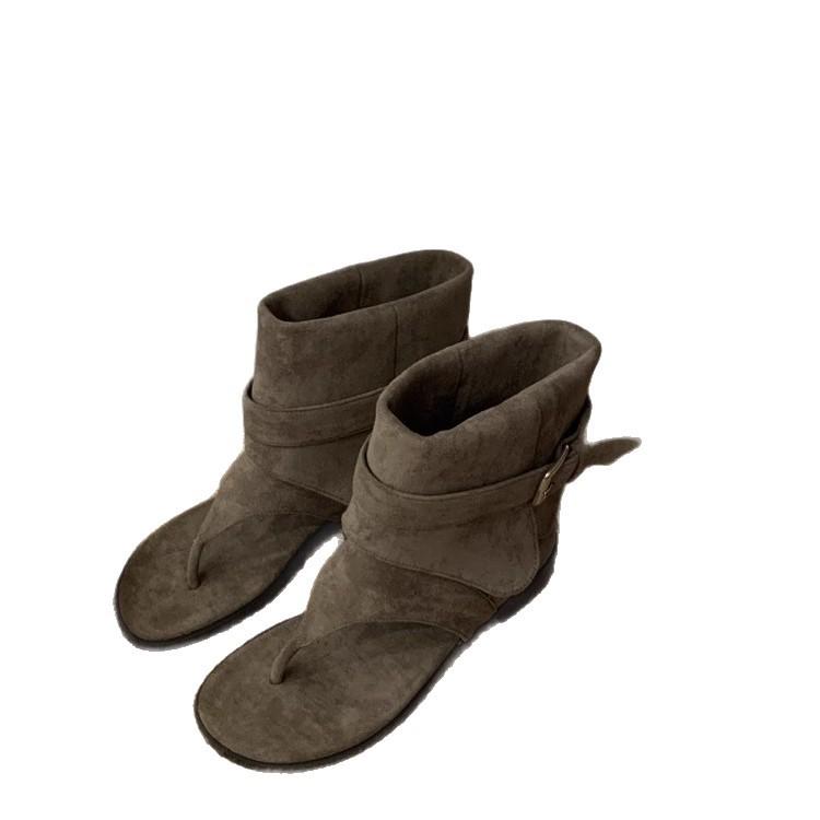 French Toe Sandals Women 2025 Summer New Internet Celebrity Fashion Women's Shoes Cowboy Boots Sandals Retro Versatile Women's Shoes